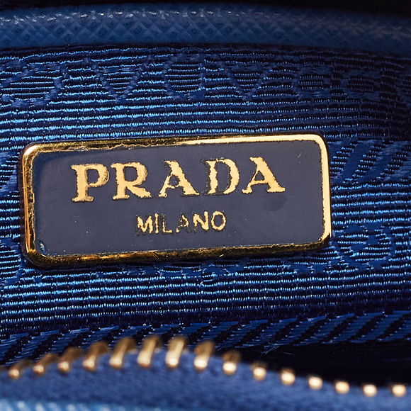 PRADA Blue Saffiano Lux Leather Mini Camera Crossbody Bag - Picture 8 of 8